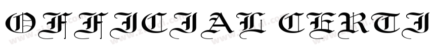 OFFICIAL CERTIFICATE字体转换